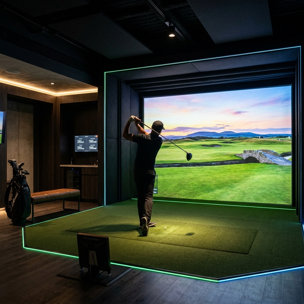 Premium indoor golf simulator setup in the UK